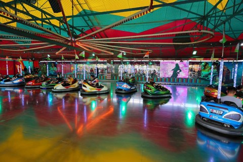 Bumper car, autodrome, bumper cars, boxing car, self-driver, fairground in Ulm Friedrichsau, public