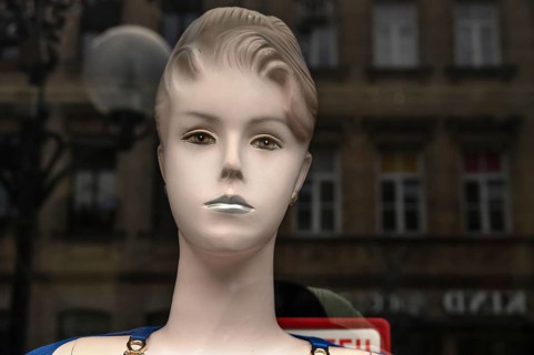 Head of a vintage mannequin from the 1950s, Bavaria, Germany