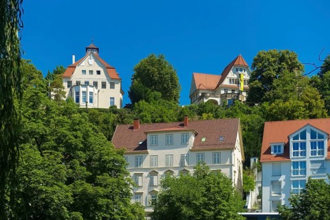 Houses in Gartenstraße, rear connecting houses, buildings, Tübingen, Baden-Württemberg, Germany