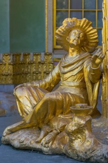 Golden sculptures as façade decoration from the Chinese House, Sanssouci Park, Potsdam