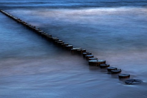 Grooves in the sea, long exposure, Zingst, Fischland-Darß-Zingst, Western Pomerania Lagoon Area