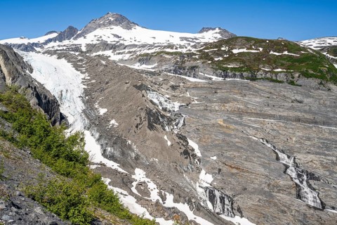 View of the remains of the Worthington Glacier tongue, Worthington Glacier Lagoon, Worthington