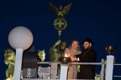 Julia Klöckner (President of the German Bundestag) at the lighting of lights to mark 20 years of