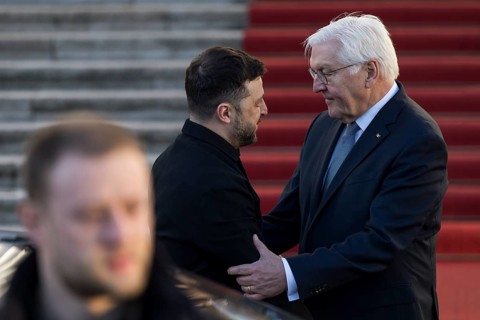 Volodymyr Zelensky (President of Ukraine) and Frank-Walter Steinmeier (President of the Federal
