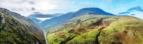 Autumn colours over Mach Loop from a drone, Minffordd, Tywyn, Wales, UK
