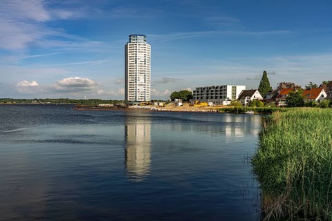 The Viking Tower and Schlei, City of Schleswig, Schleswig-Holstein, Germany