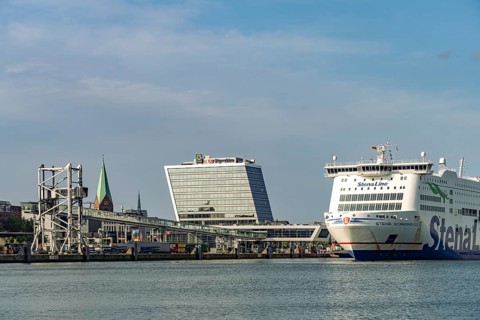 The Stena Scandinavica ferry on the Stena Line in the port of Kiel, Schleswig-Holstein, Germany