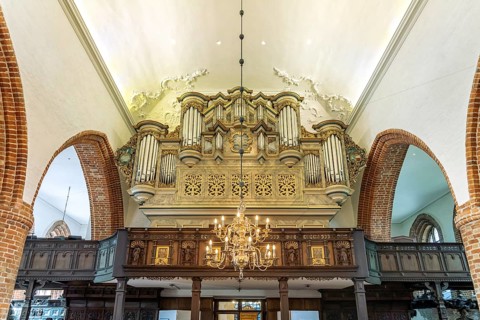 Organ of St. Nicolai Church in Eckernförde, Schleswig-Holstein, Germany