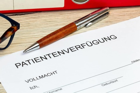 Close-up of a symbolic health care directive
