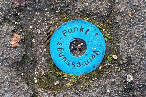 Survey point, in a street, reference point for surveying