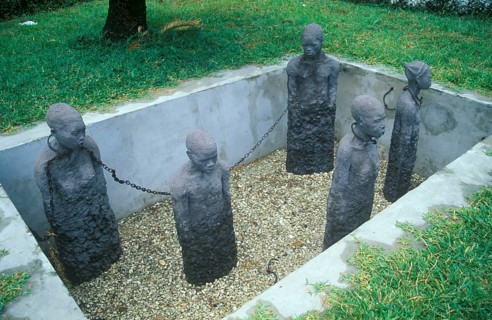 Slavery memorial on the Old Slave Market in Zanzibar Town, Zanzibar, Tanzania, Africa, June 2000,