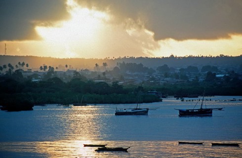 Morning atmosphere in the harbor, Zanzibar Town, Zanzibar, Tanzania, Africa, June 2000, vintage,