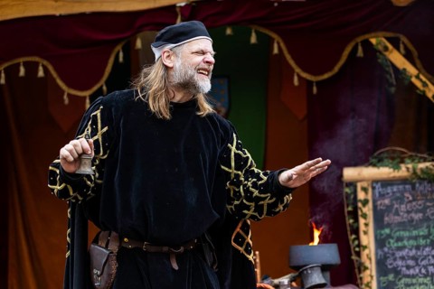 Alchemist, medieval clothing, medieval market, city of Esslingen, district of Esslingen,