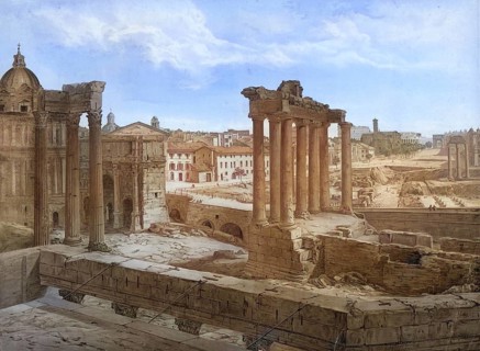 Roman Forum, Roman Market Square, in Rome is the oldest Roman forum and was the center of