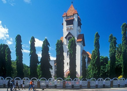 Azania Lutheran Church in Dar es-Salaam, Tanzania, Africa, June 2000, vintage, retro, old, historic