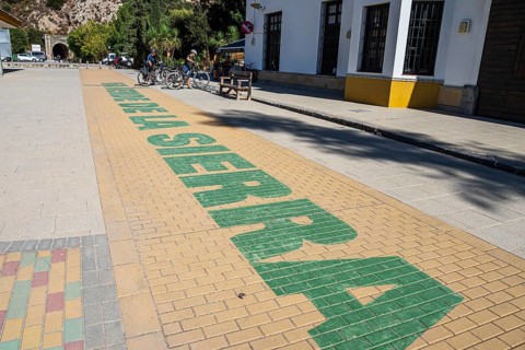 At former train station at Coripe, cycle path Via Verde de la Sierra, Puerto Serrano to Olvera, old