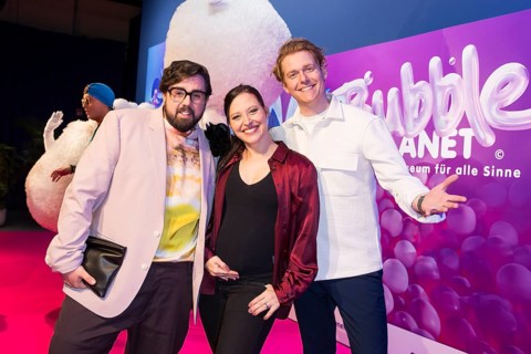 Steven Preisner, Nadja Jo Klapper and Johannes Heinrichs at the opening of Bubble Planet - The
