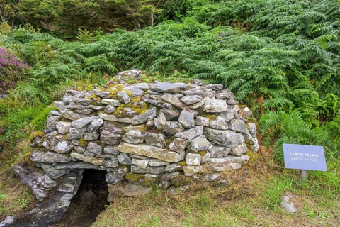 Stone sweat lodge, open-air museum, Glencolmcille, County Donegal, Ireland