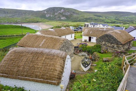 View of the open-air museum, Glencolmcille, County Donegal, Ireland