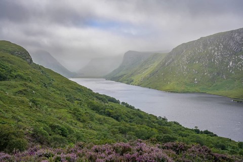 View over Loch Beagh, Glenveagh National Park, Cross Roads, County Donegal, Ireland