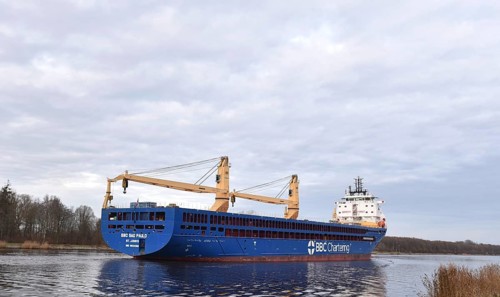 The new cargo ship, cargo ship, BBC SAO PAULO sails through the Kiel Canal, NOK, Kiel Canal,