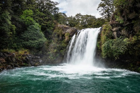 Waterfall Tawhai Falls (Gollum's Pool), location of the film trilogies The Lord of the Rings.