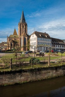 Gothic Church of St. Peter and Paul, Saints-Pierre-et-Paul, Wissembourg, Weissenburg, Alsace,