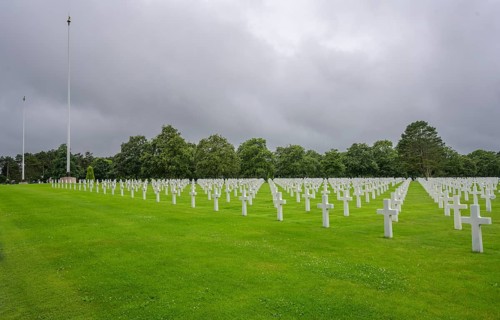 White crosses at the American Soldiers' Cemetery, Omaha Beach, Colleville-sur-Mer, Calvados