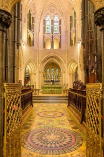 Christchurch Cathedral interior view with floor mosaic, Dublin, County Dublin, Ireland