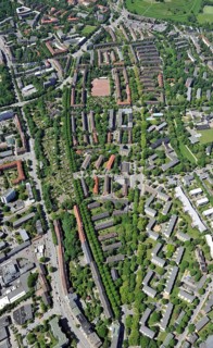 Hamburg, Horn, Washington Allee, Weddestraße, city planning, aerial view, city views, district,