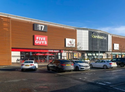 Chain restaurants modern leisure development buildings, Cardinal Park, Ipswich town centre,