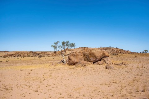 Desert landscape, barren landscape with rocks, Brandberg, Erongo, Damaraland, Namibia