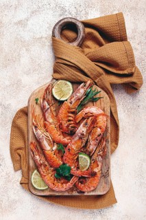 Fried Langoustines, Australian, lime and herbs, spices, homemade, no people