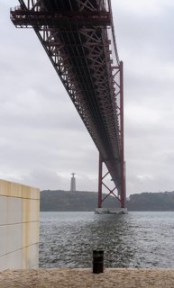 The Ponte 25 de Abril, 3.2 km long bridge in Portugal with a 2278 meter long suspension bridge