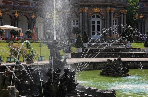 Water features of the Upper Grotto, Sun Temple, Hermitage in Bayreuth, Upper Franconia, Bavaria,