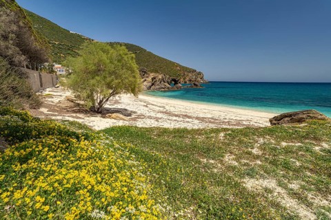 The beach of Kalamos, island of Euboea or Evia, Greece
