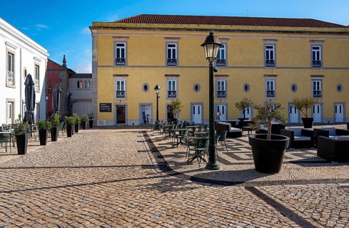 Courtyard of the Cidadele de Cascais Artists' Farm in Forte de Nossa Senhora da Luz de Cascais,