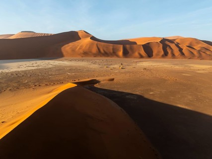 Aerial view of sand dunes in the Namib Desert, Namib Naukluft Park, Namibia