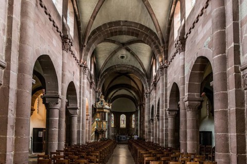 Interior view, Église Sainte-Foy, Sélestat, Schlettstadt, Alsace, Bas-Rhin Department, France