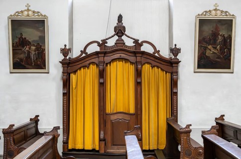 Interior photos in St. Salvator Cathedral in Fulda, officially High Cathedral in Fulda, center of