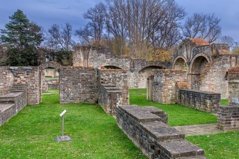Ruins of the medieval 13th century Abbey of the Dunes, Abdij Ten Duinen, Cistercian monastery at