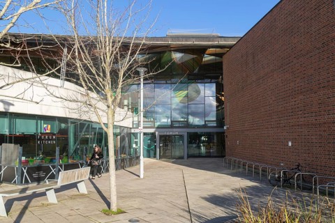 Exterior of the Forum building, Streatham Campus, University of Exeter, Exeter, Devon, England, UK