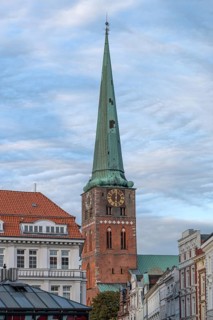 Tower of St Jacobi Church, consecrated in 1334 as the Church of Seafarers and Fishermen, Hanseatic