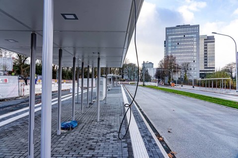 Large construction site in the city center of Essen, the large intersection of Hollesstraße and