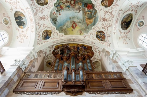 Interior view, church, Notre-Dame de l'Assomption, Rouffach, Haut-Rhin Department, Alsace, France