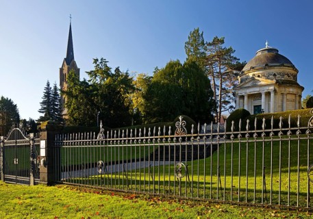 Mausoleum of Carstanjen and St. Evergislus Church in the Plittersdorf district, Bonn, North
