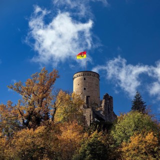 Godesburg in autumn, Bad Godesberg, Bonn, North Rhine-Westphalia, Germany