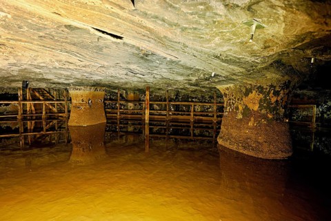 Old tunnel in the salt mine, Bex, Canton of Vaud, Switzerland