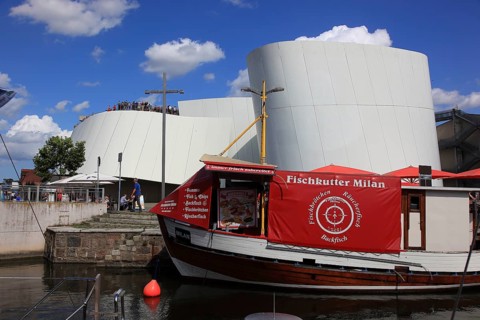 Restaurant, Fishing Trawler Milan, Ozeaneum, Seemuseum Stralsund, Museum of Oceanography and