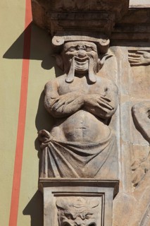 Façade of the Fürstenhof in Wismar, detail of the portal design of the passageway, Renaissance